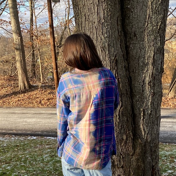 *CUSTOM DYED HALF/HALF BUTTON DOWN SHIRT - Picture 3 of 6